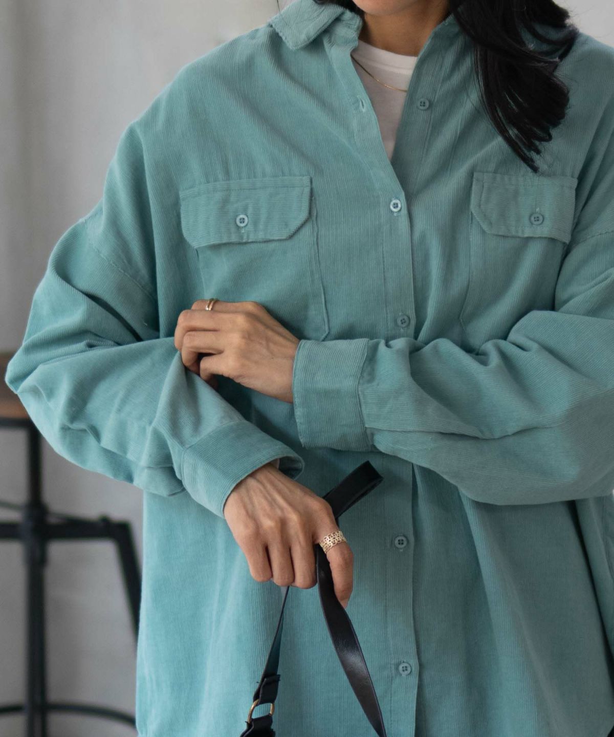 Howdy Marie インドコールオーバーシャツ レディース