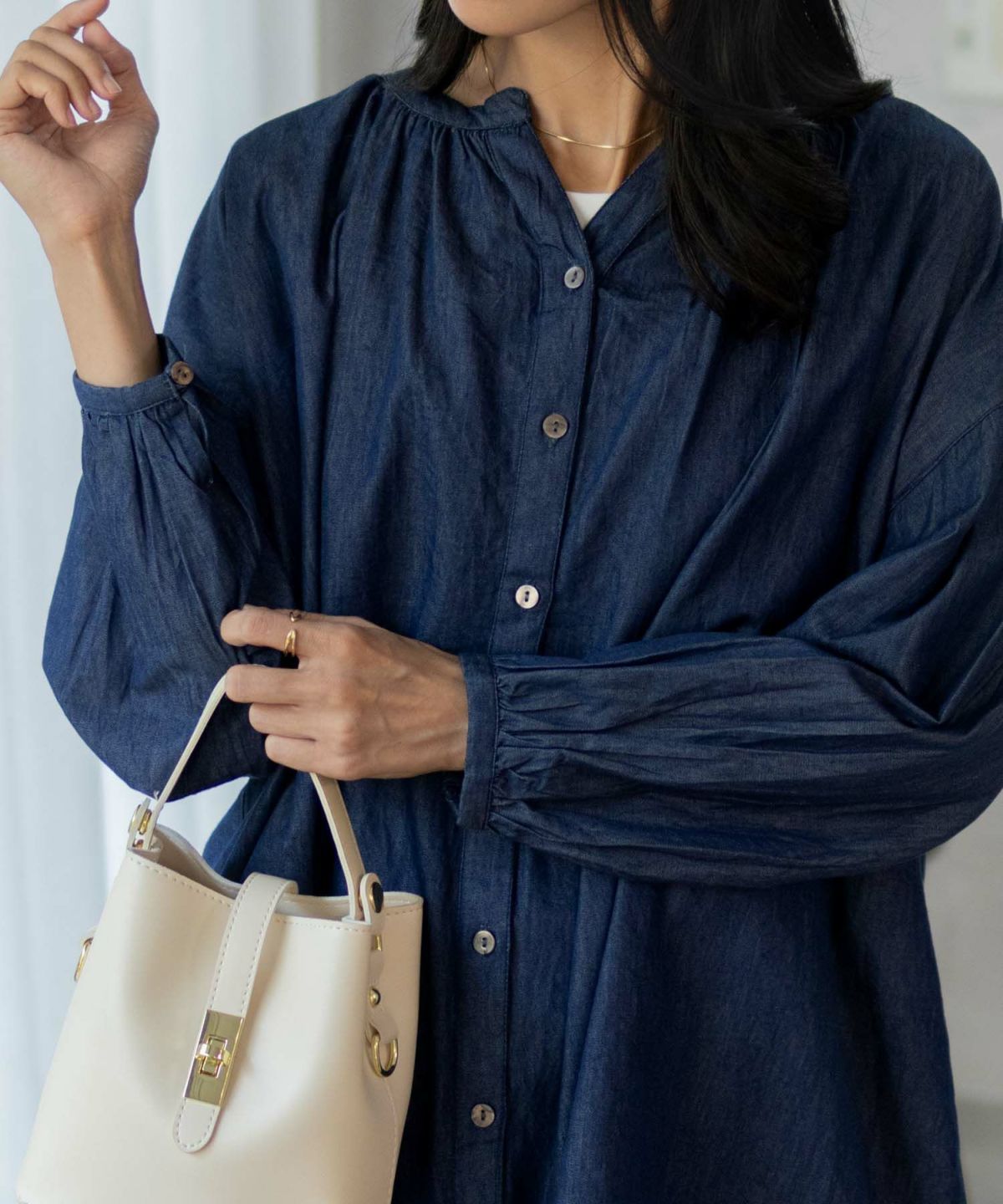 Howdy Marie インドデニムギャザーチュニック レディース