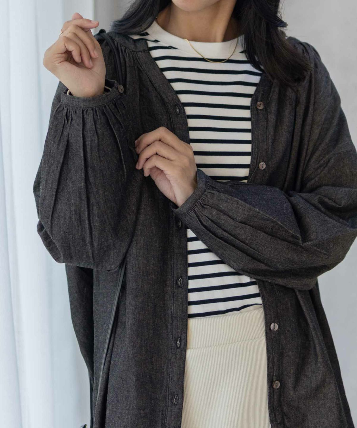 Howdy Marie インドデニムギャザーチュニック レディース