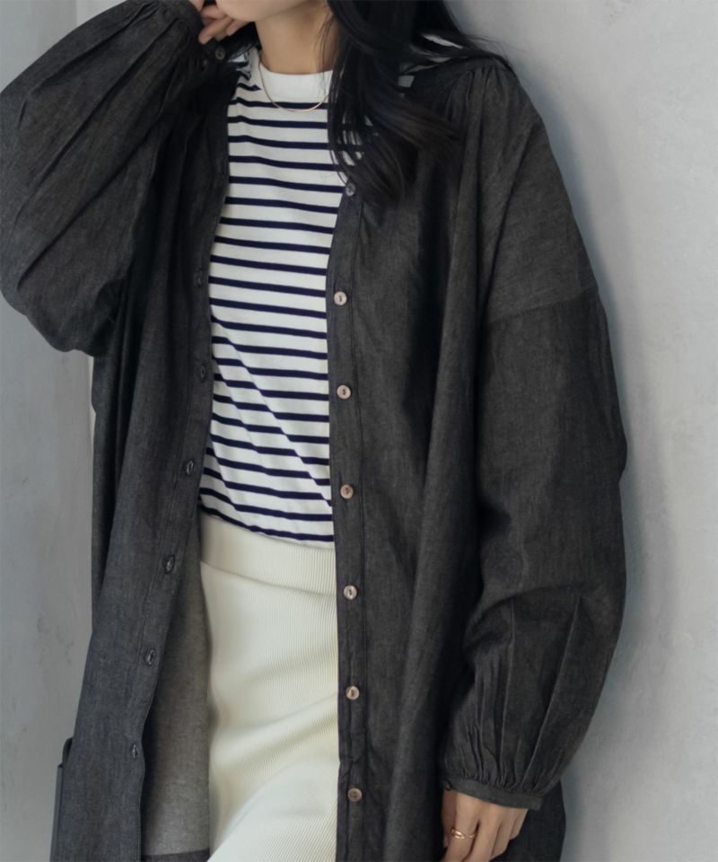 Howdy Marie  インドデニムギャザーチュニック レディース商品画像-5