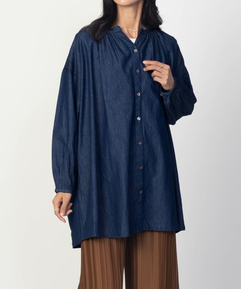 Howdy Marie  インドデニムギャザーチュニック レディース商品画像-7
