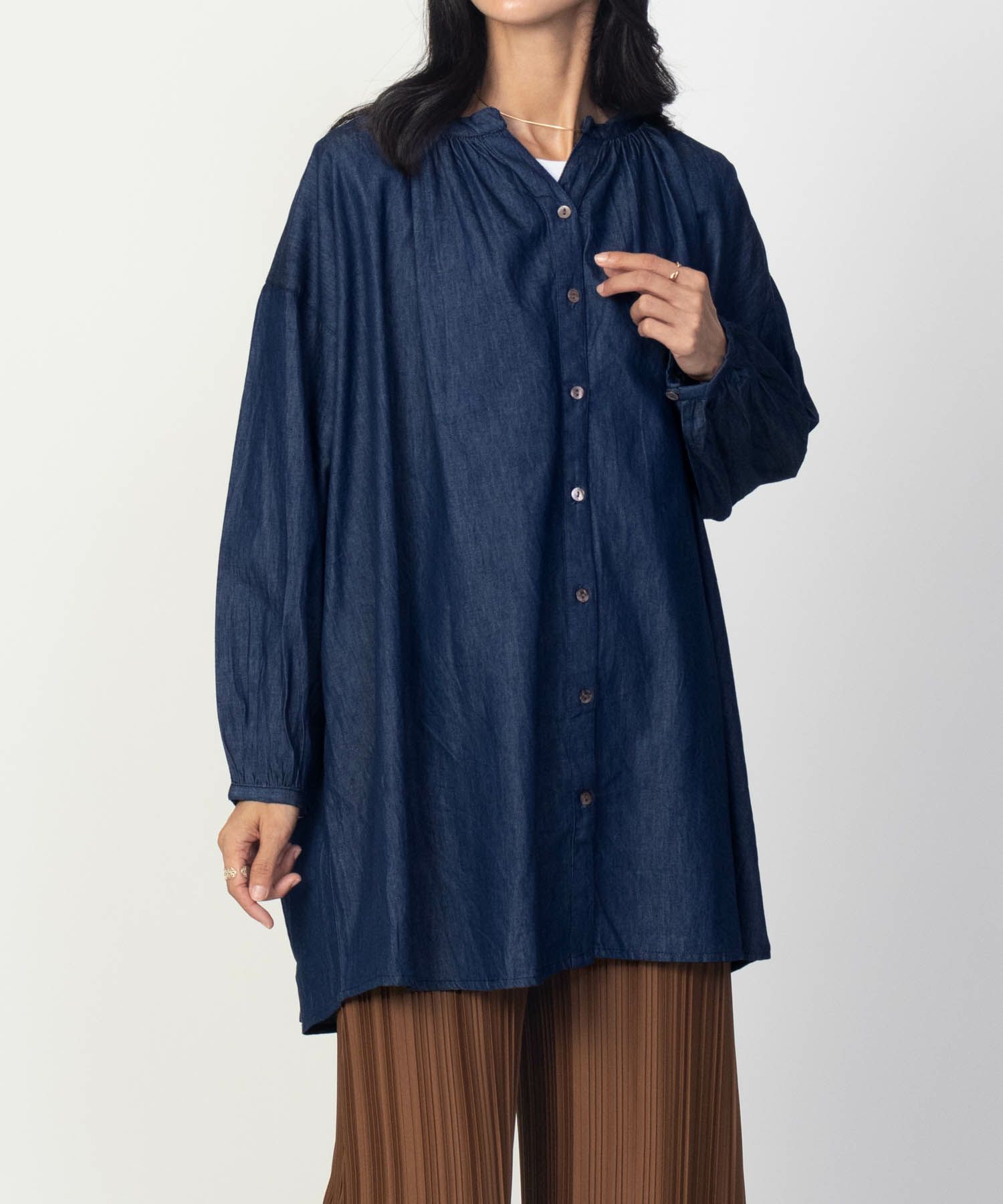 Howdy Marie  インドデニムギャザーチュニック レディース商品画像-7