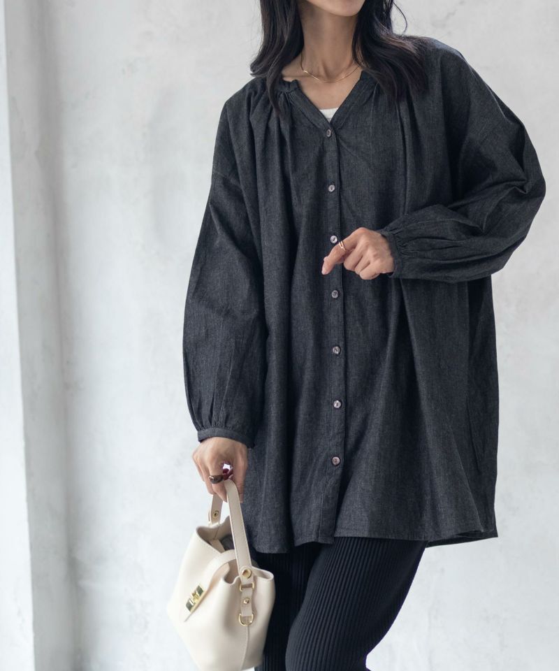 Howdy Marie  インドデニムギャザーチュニック レディース商品画像-18