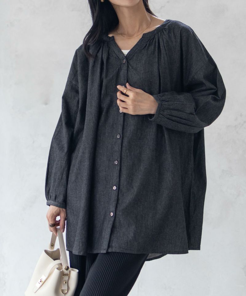 Howdy Marie  インドデニムギャザーチュニック レディース商品画像-19