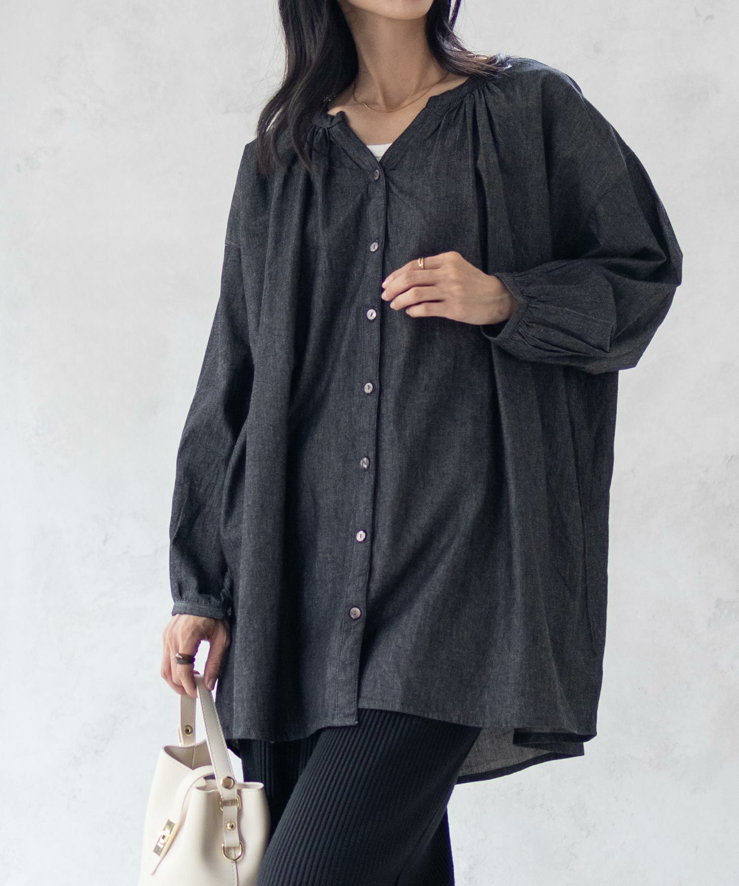 Howdy Marie  インドデニムギャザーチュニック レディース商品画像-20