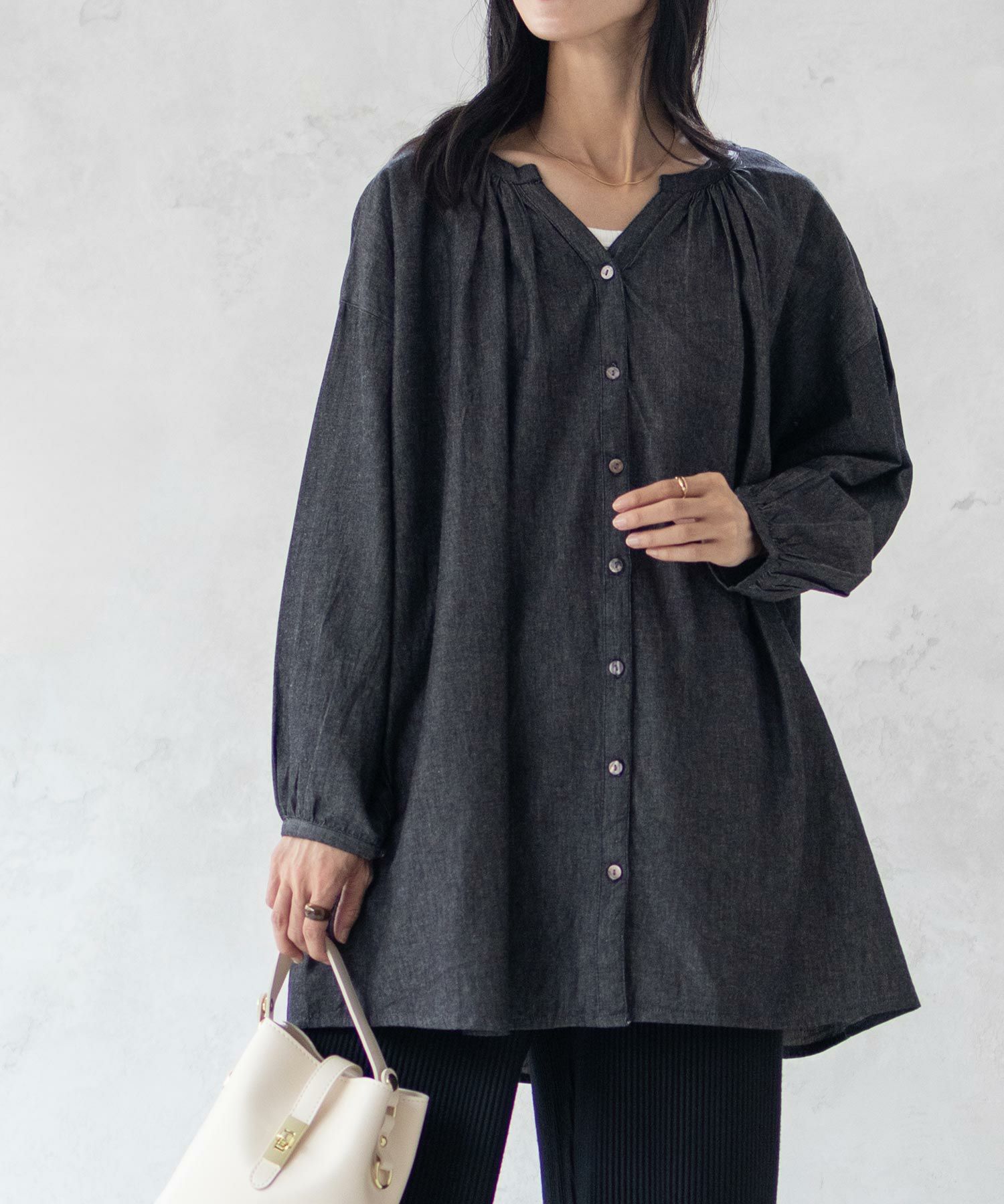 Howdy Marie  インドデニムギャザーチュニック レディース商品画像-21