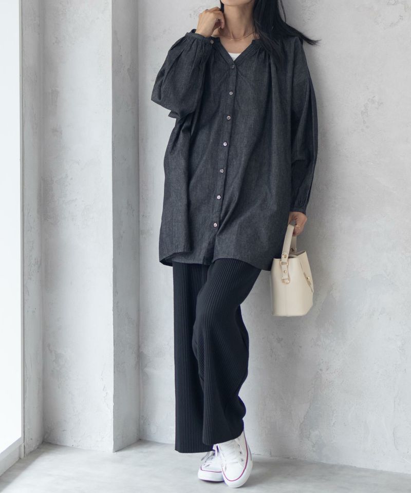 Howdy Marie  インドデニムギャザーチュニック レディース商品画像-24