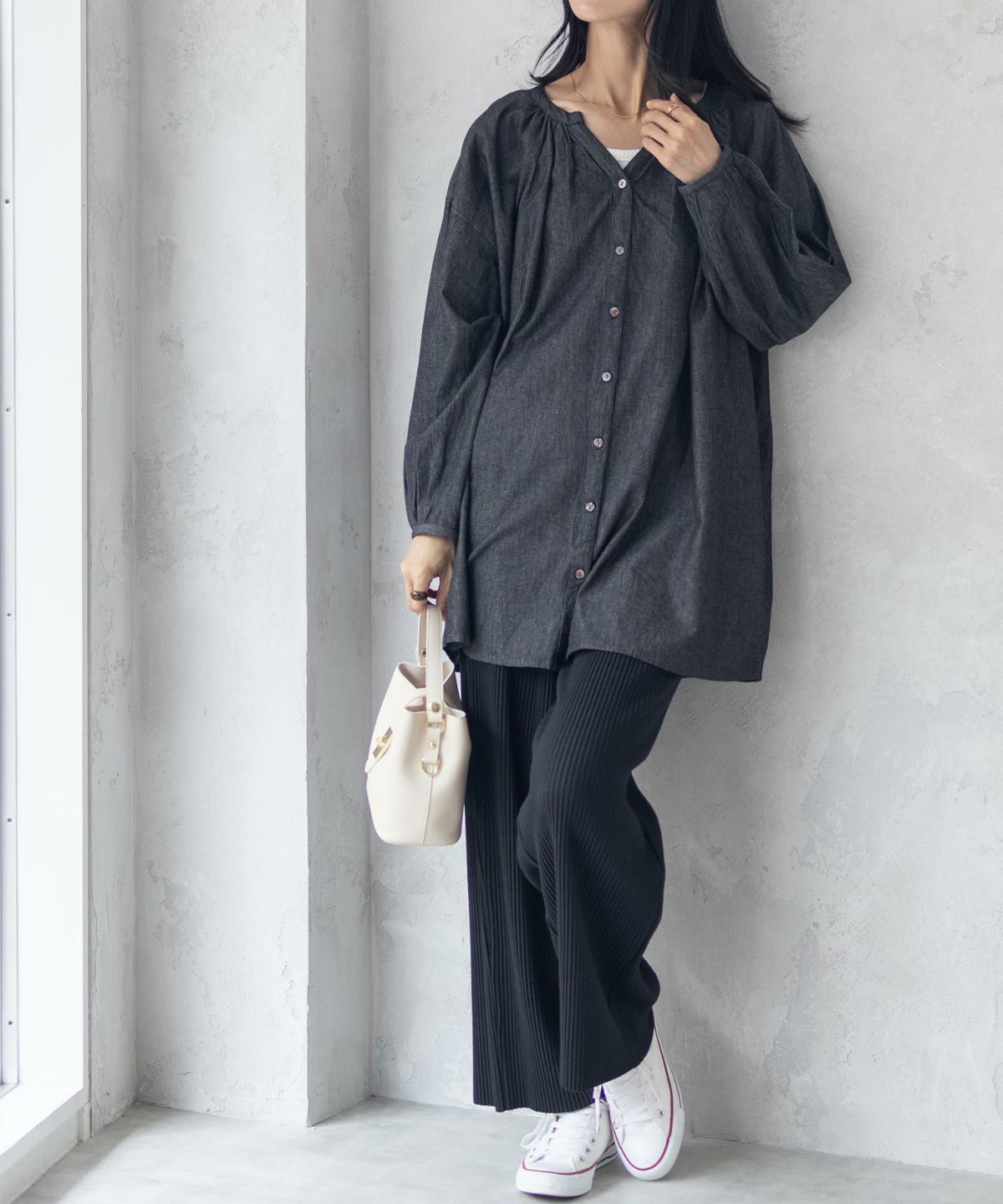 Howdy Marie インドデニムギャザーチュニック レディース