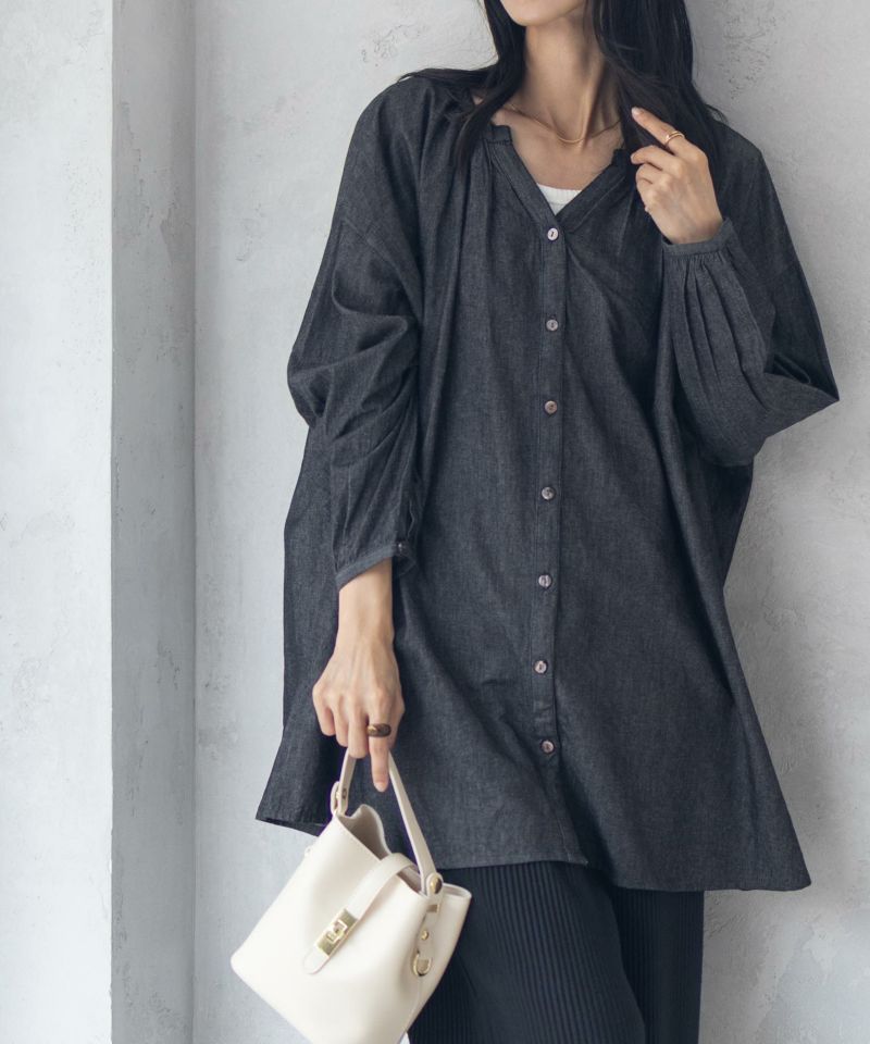 Howdy Marie  インドデニムギャザーチュニック レディース商品画像-26