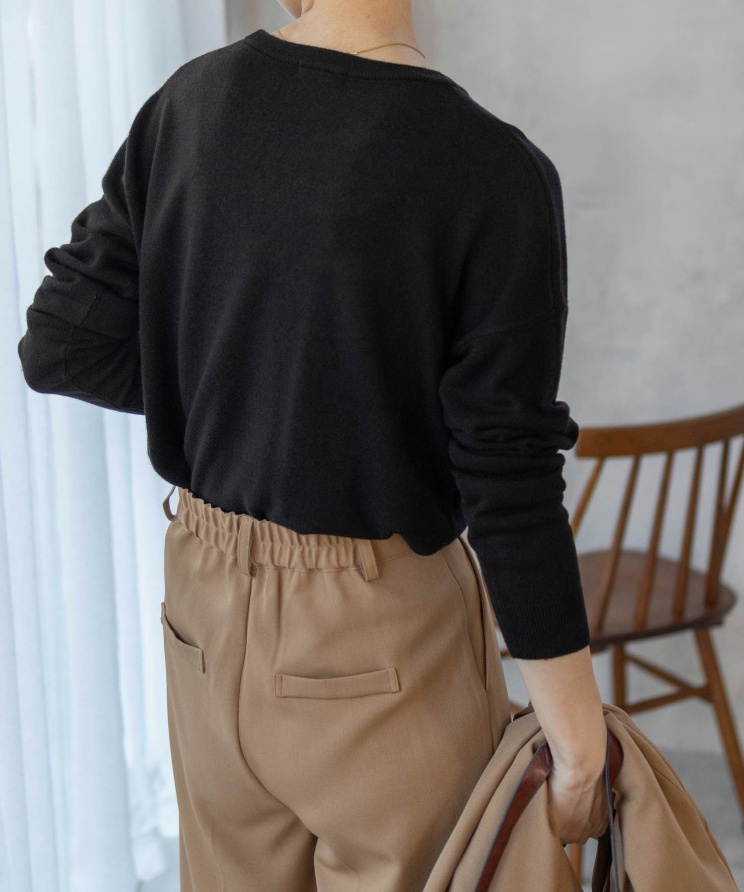 NAVY カシミヤタッチニット クルーネック レディース