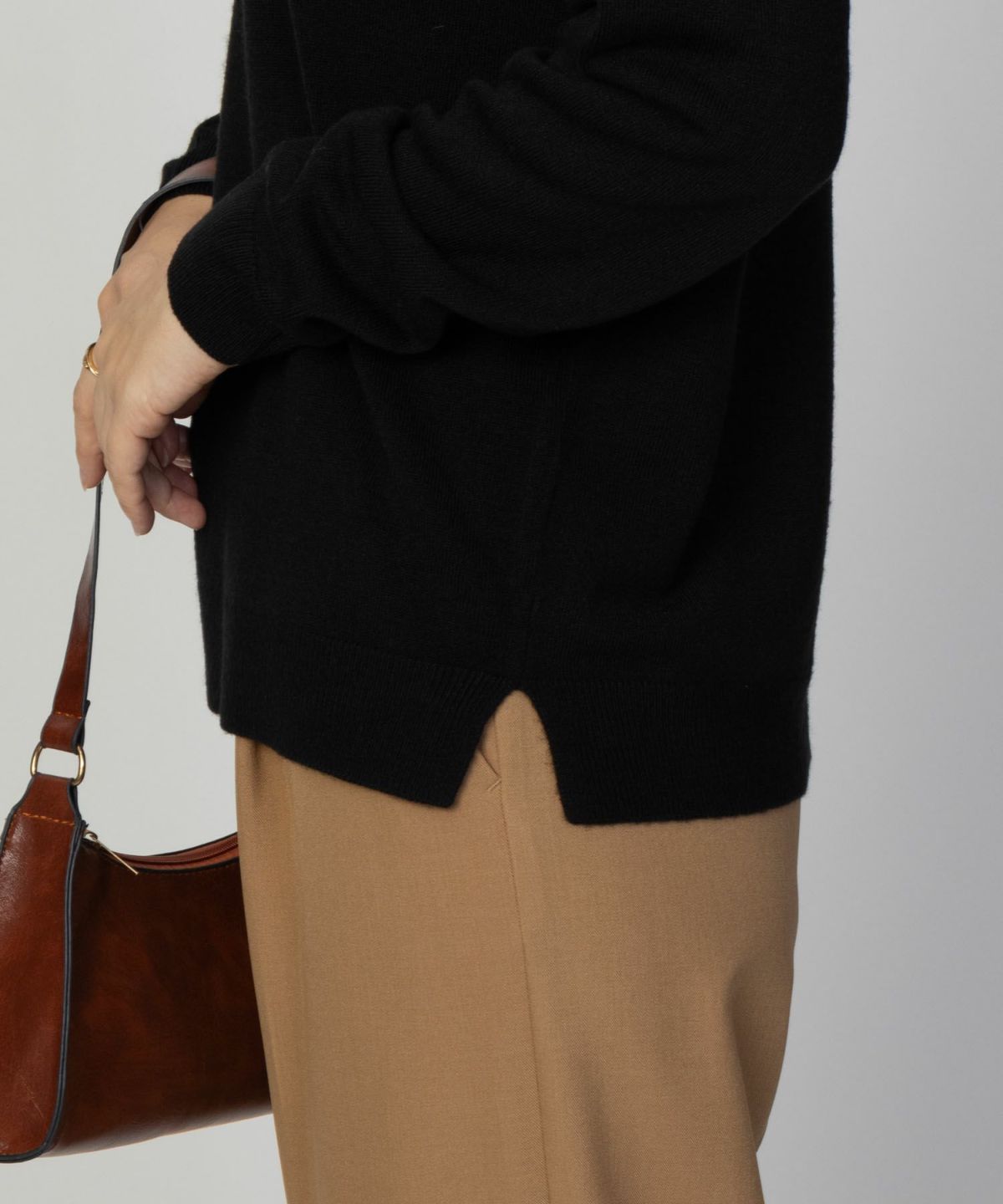 NAVY カシミヤタッチニット クルーネック レディース