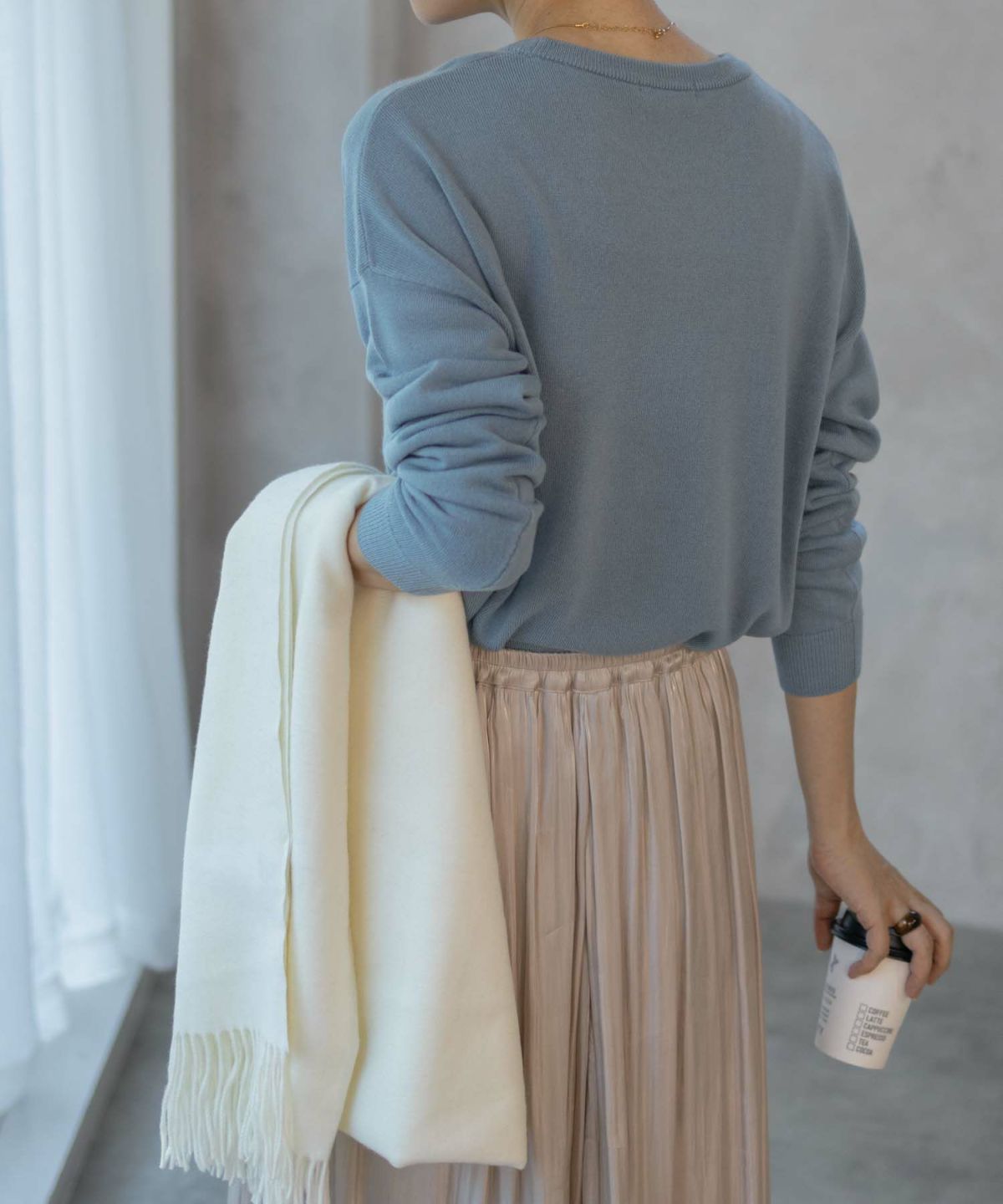 NAVY カシミヤタッチニット クルーネック レディース