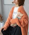 Howdy Marie フェザー素材ロングカーディガン レディース
