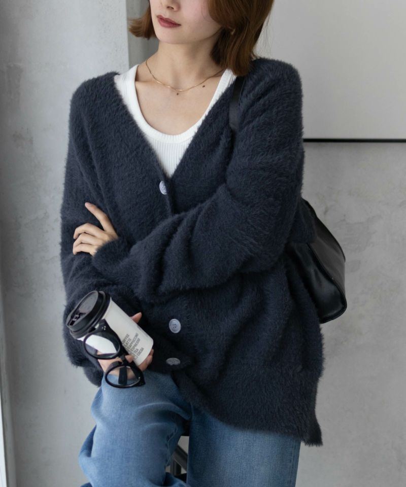 Howdy Marie  フェザー素材ロングカーディガン レディース商品画像-4