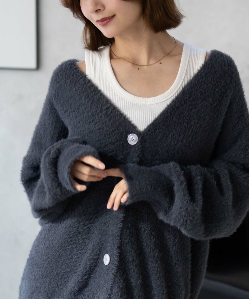 Howdy Marie  フェザー素材ロングカーディガン レディース商品画像-6