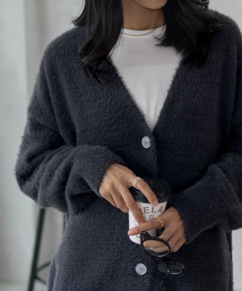 Howdy Marie  フェザー素材ロングカーディガン レディース商品画像-7