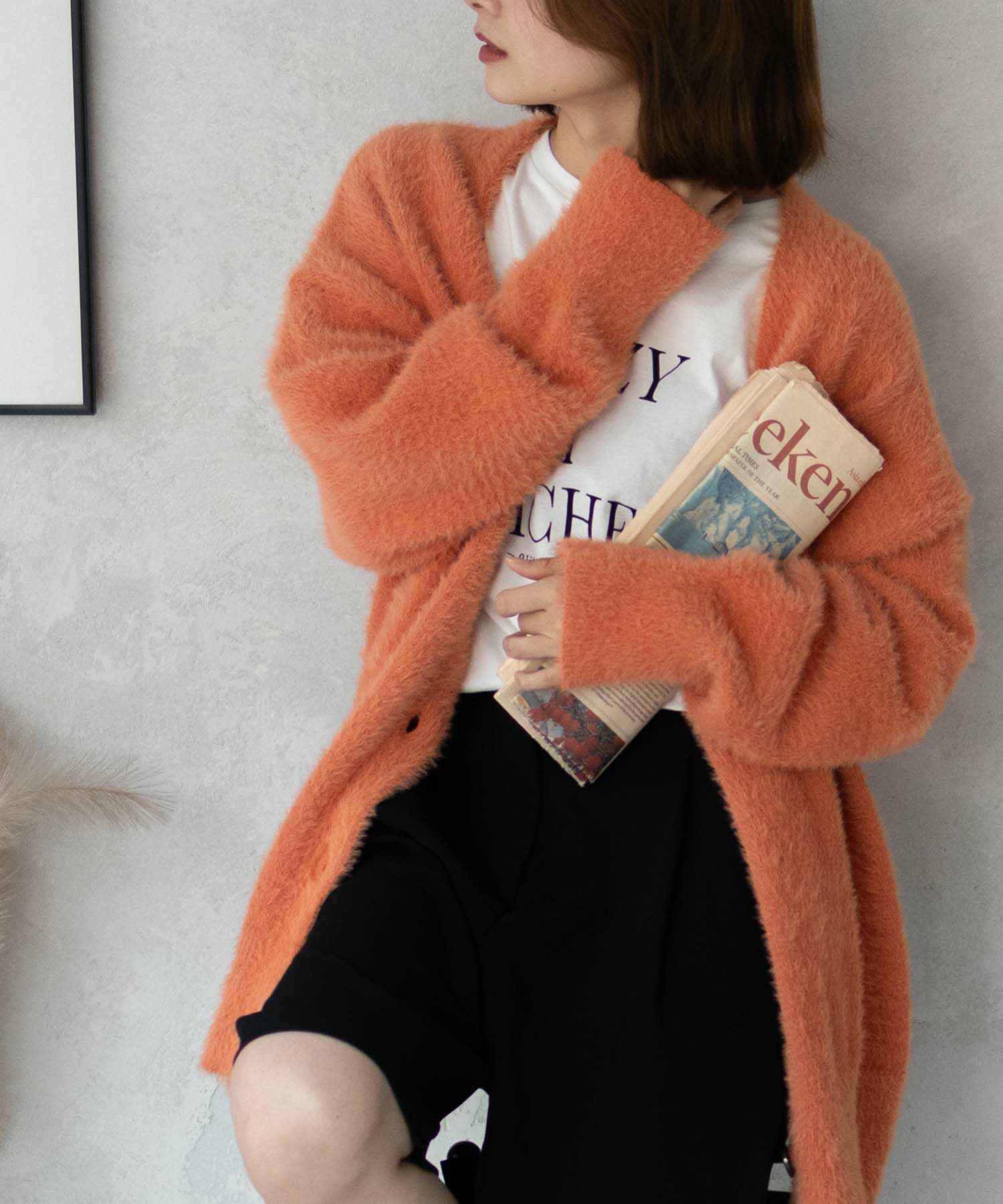 メランジループショールカーディガン＆ロングパンツセット♡ （ループ  