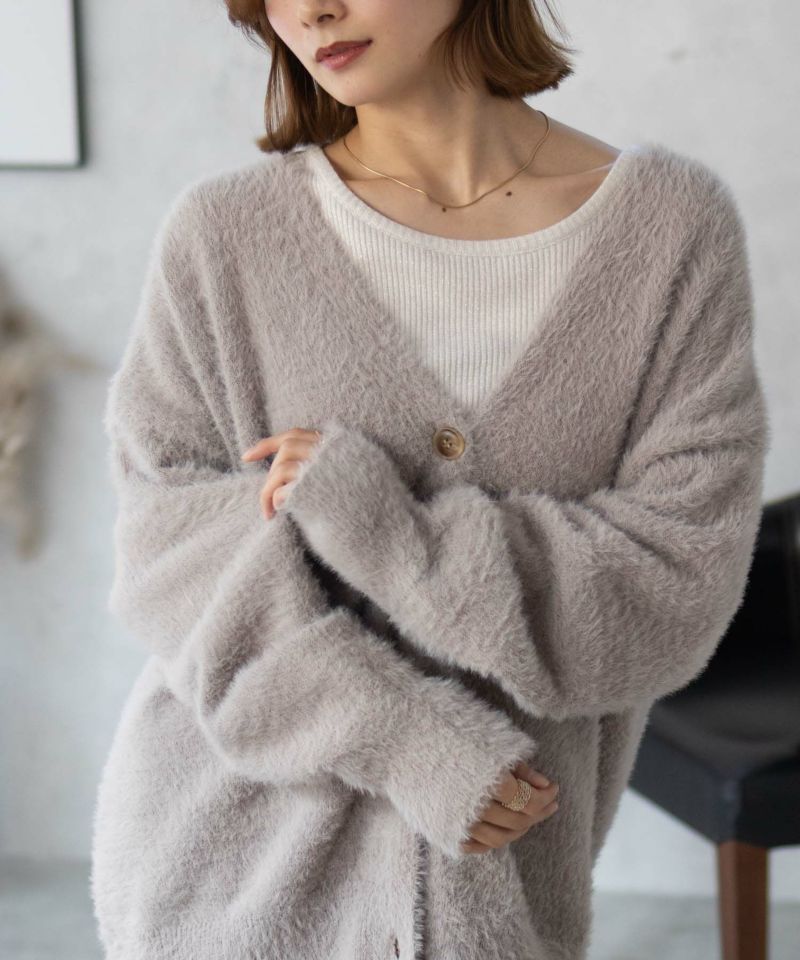 Howdy Marie  フェザー素材ロングカーディガン レディース商品画像-18