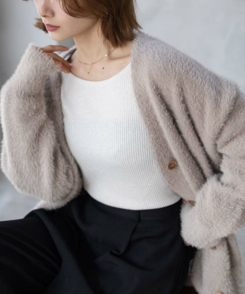 Howdy Marie  フェザー素材ロングカーディガン レディース商品画像-19