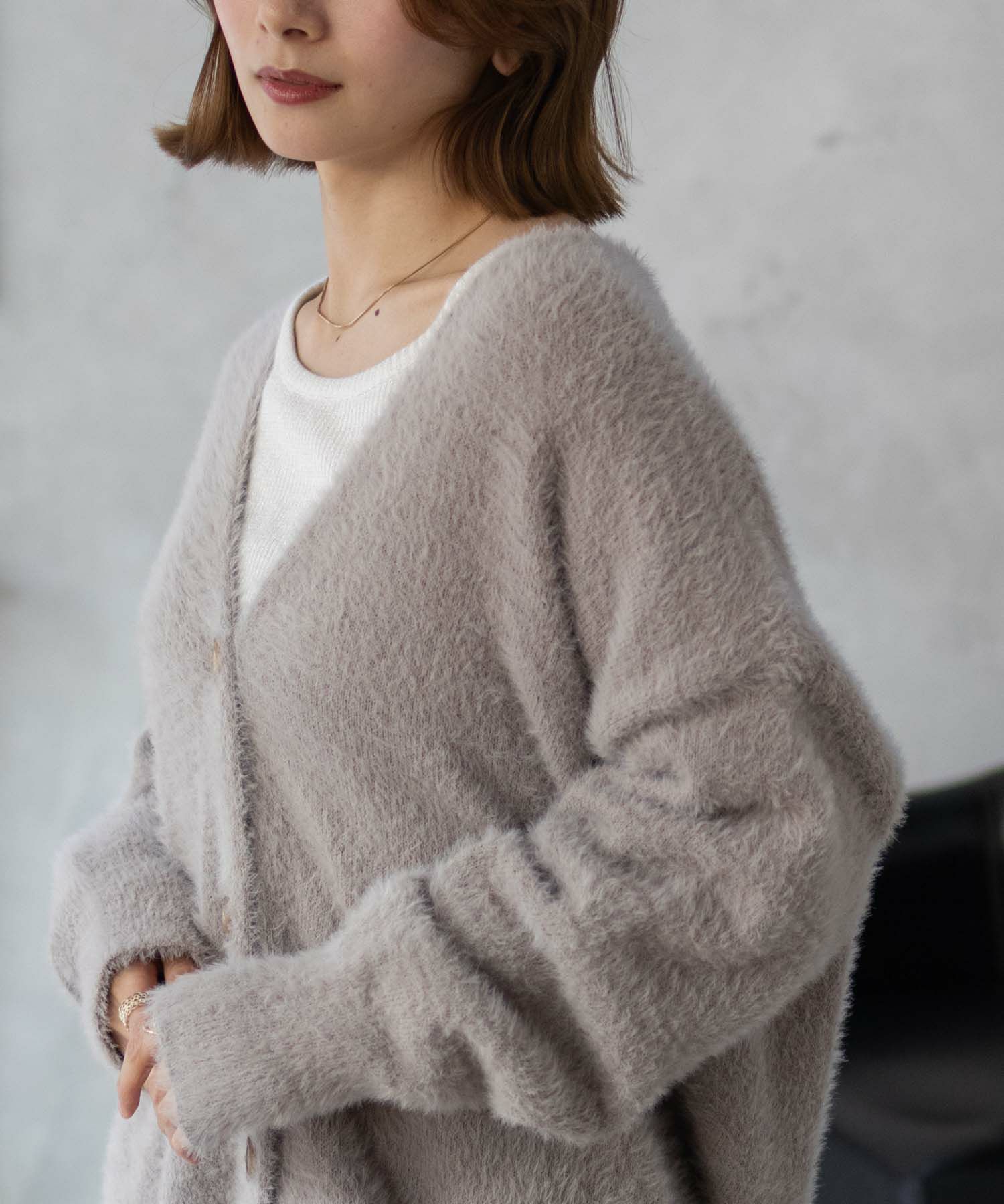 Howdy Marie  フェザー素材ロングカーディガン レディース商品サムネイル-20