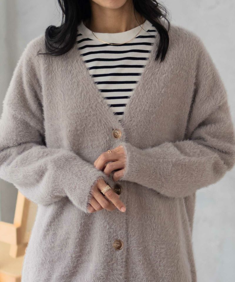 Howdy Marie  フェザー素材ロングカーディガン レディース商品画像-21