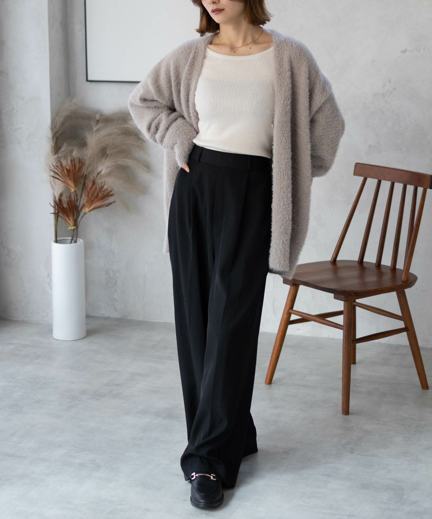 Howdy Marie  フェザー素材ロングカーディガン レディース商品画像-23