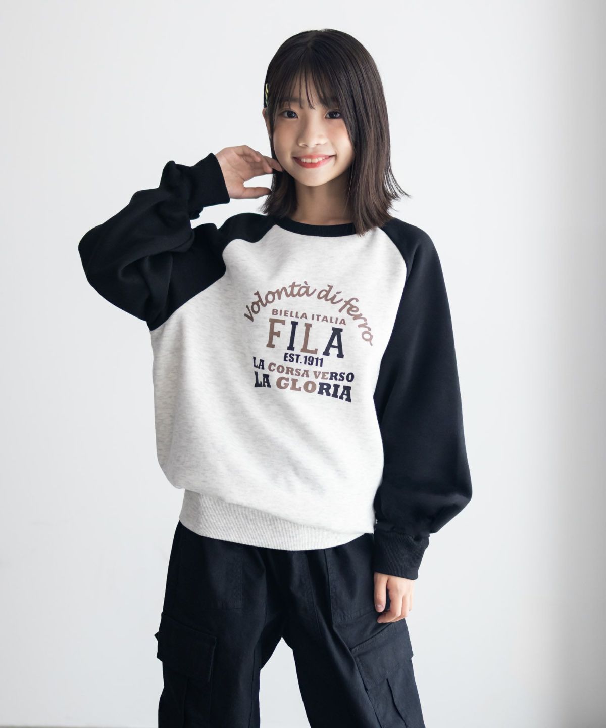 FILA ラグラン配色チュニック キッズ