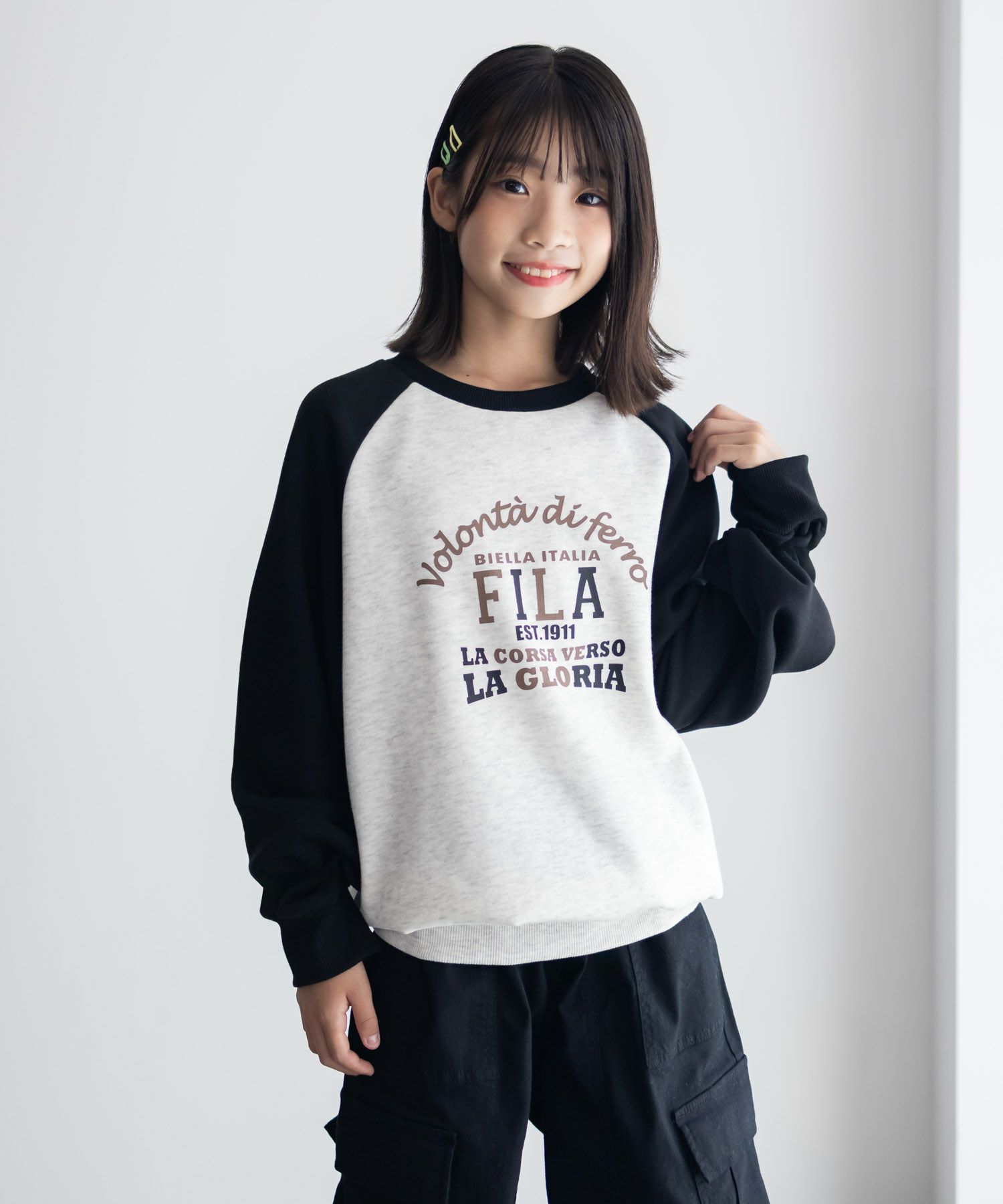 FILA ラグラン配色チュニック キッズ