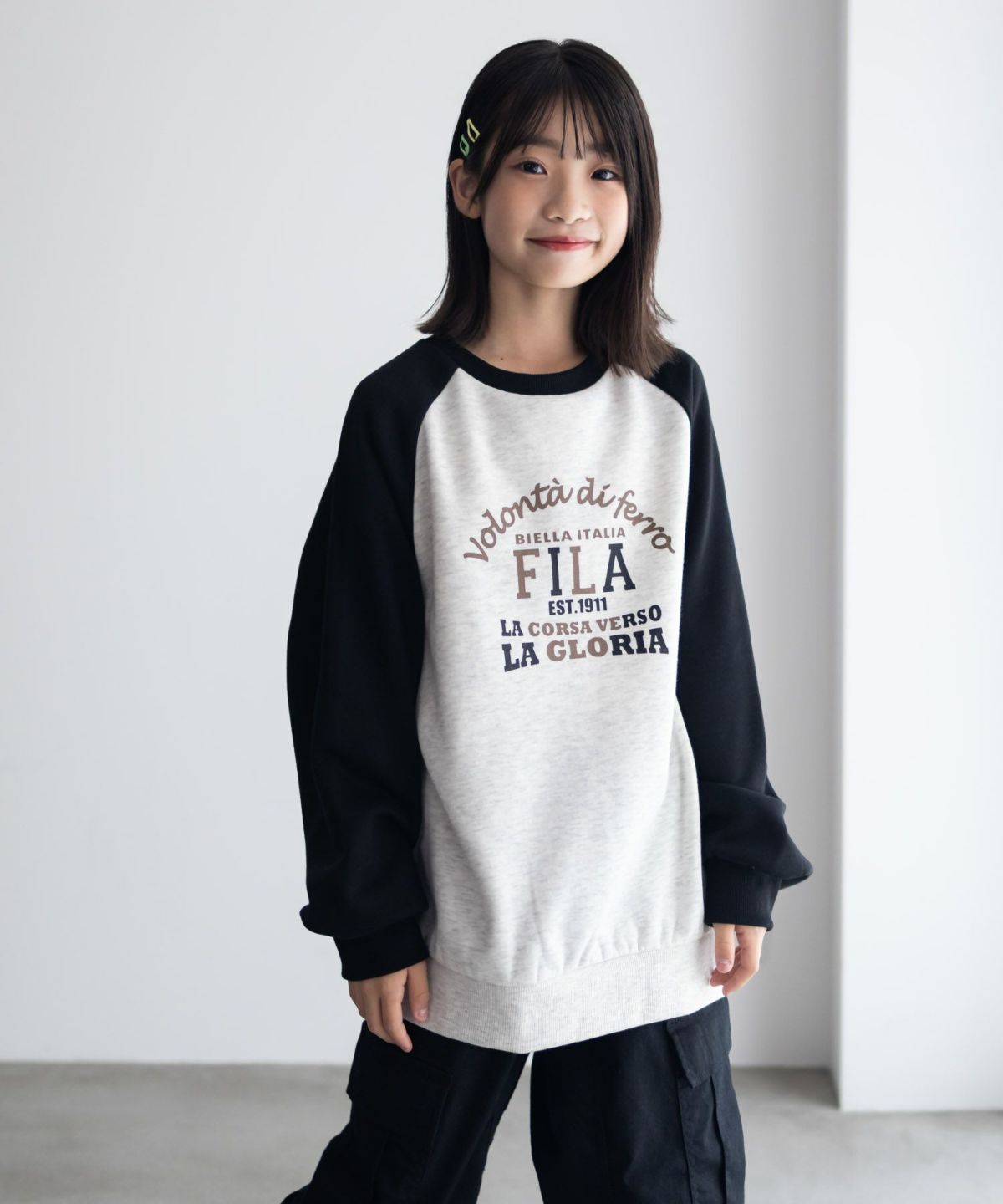 FILA ラグラン配色チュニック キッズ