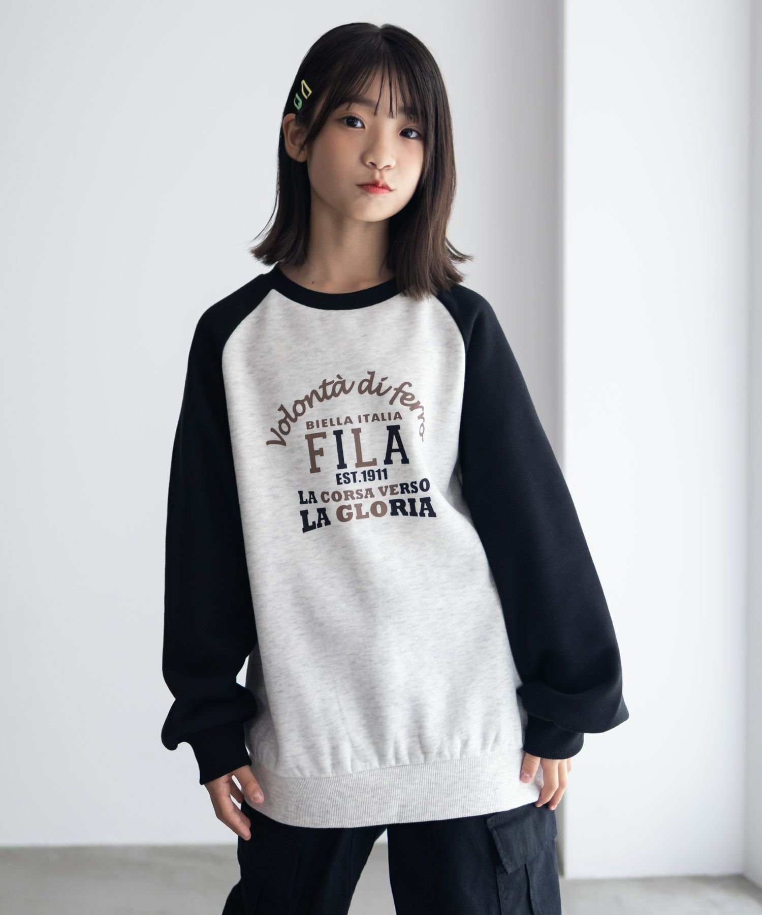 FILA ラグラン配色チュニック キッズ