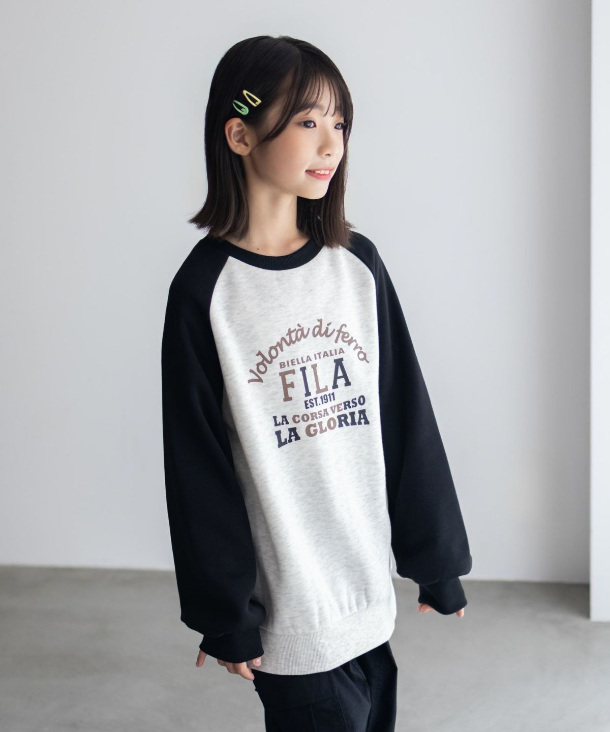 FILA ラグラン配色チュニック キッズ