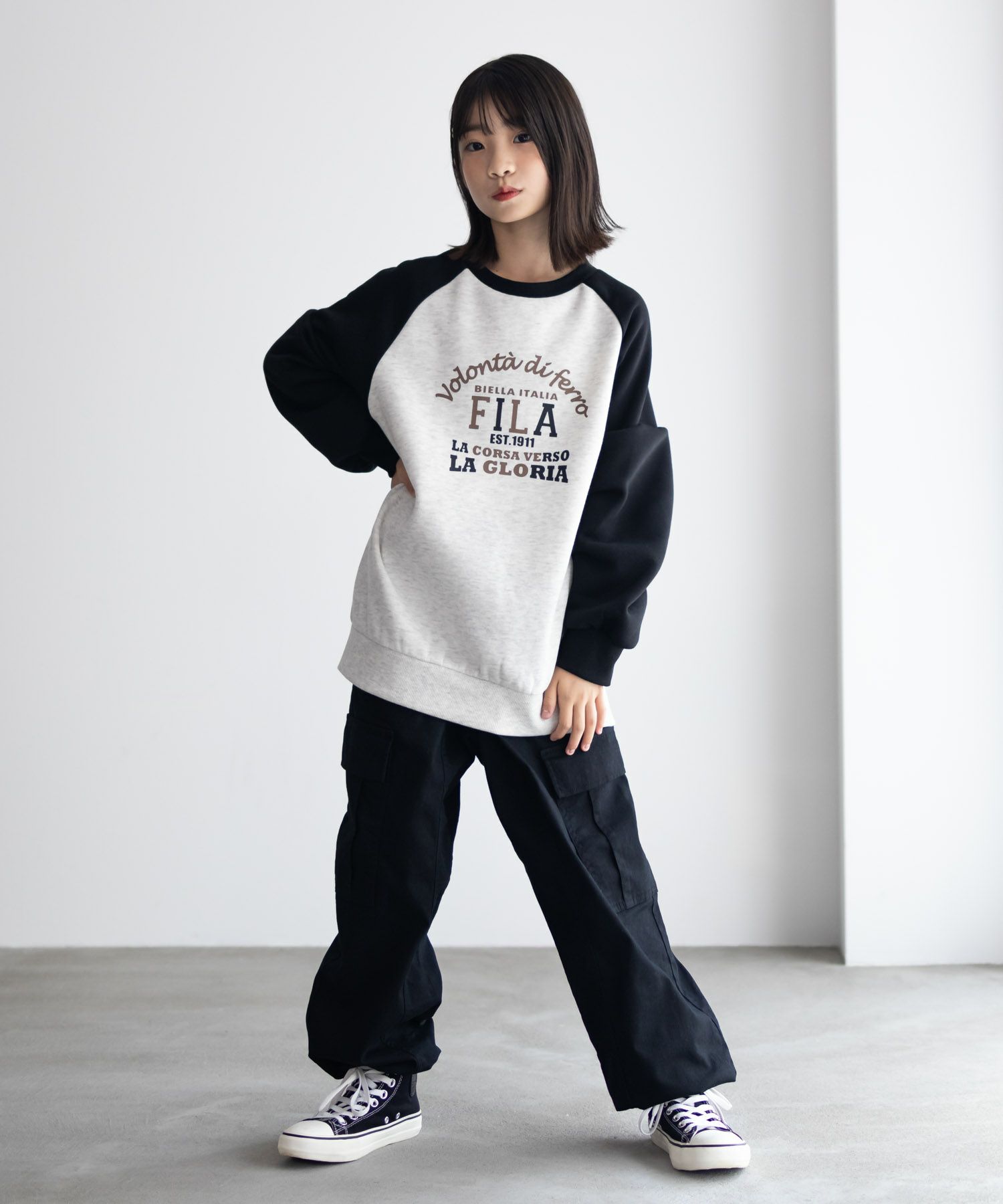 FILA  ラグラン配色チュニック キッズ商品画像-11
