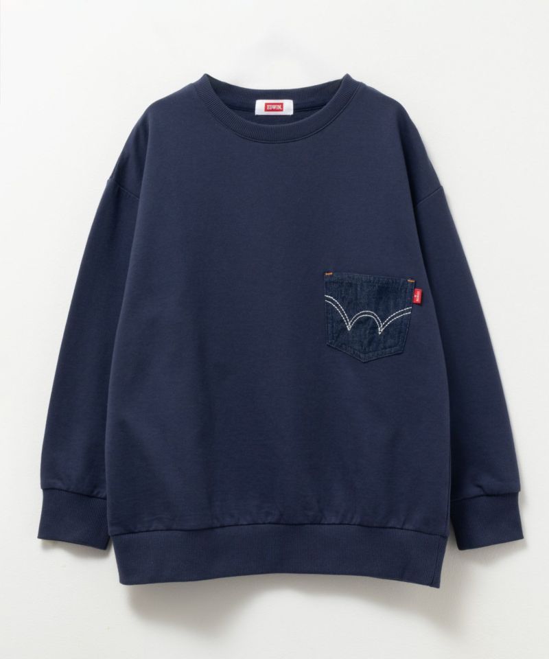 EDWIN  布帛ポケット付きトレーナー キッズ商品画像-1
