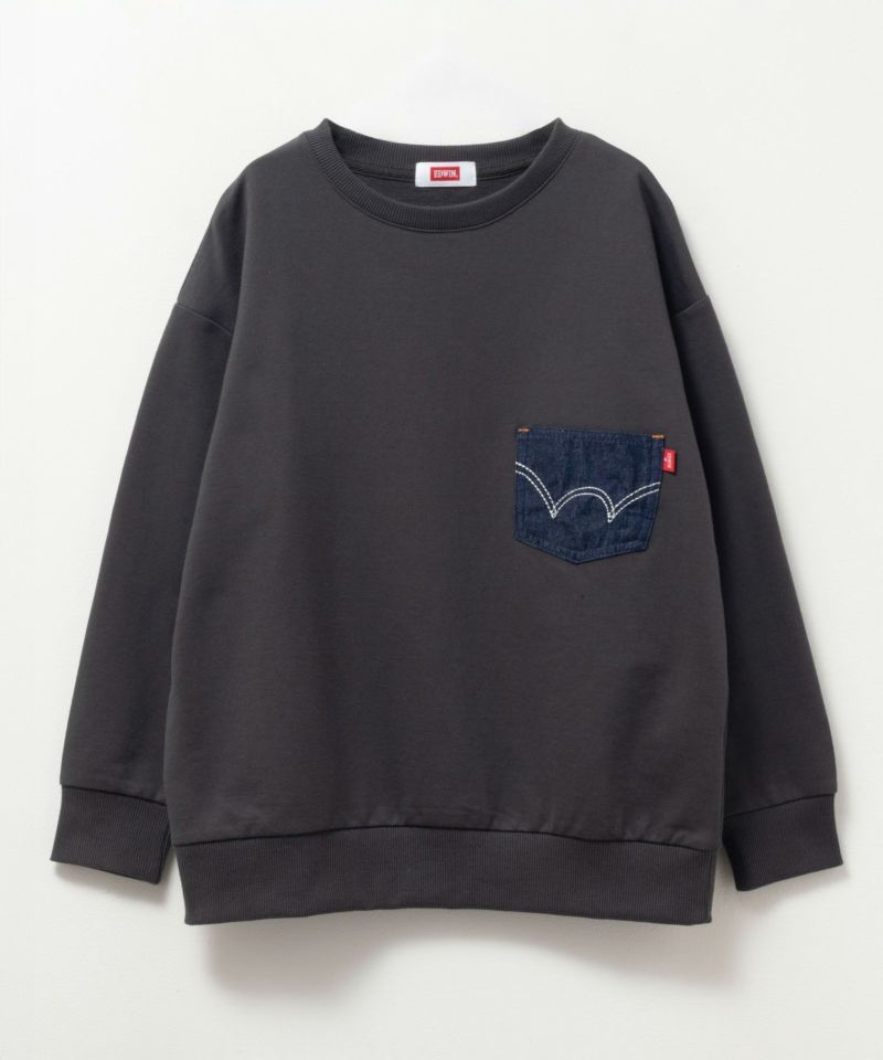 EDWIN  布帛ポケット付きトレーナー キッズ商品画像-3