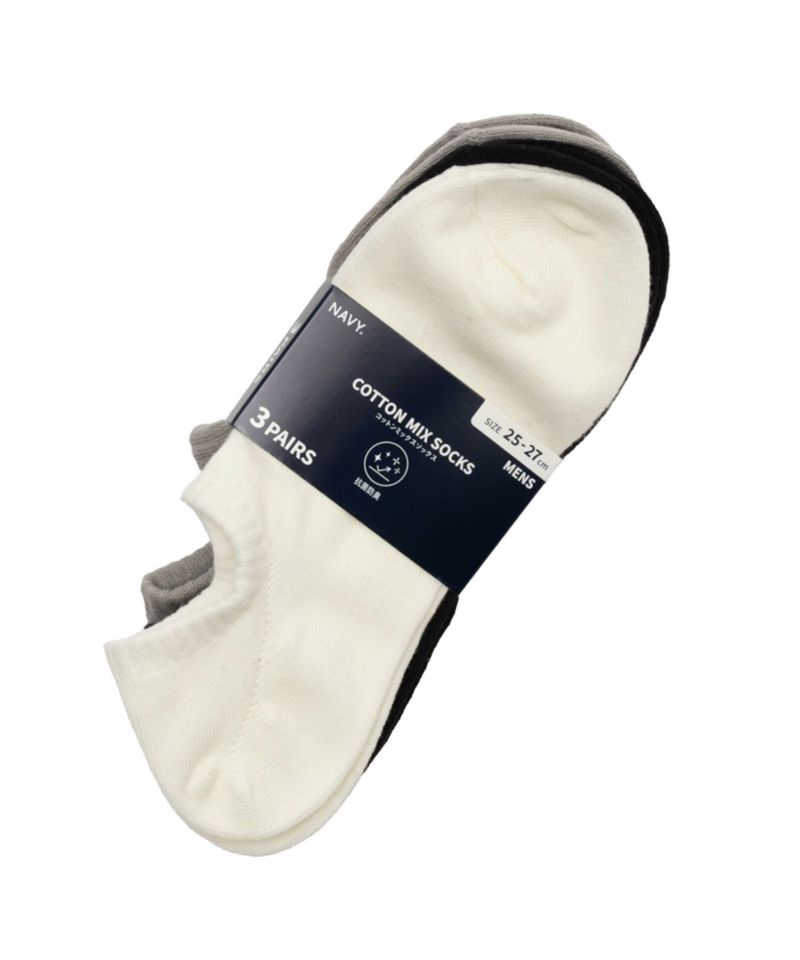 NAVY  スニーカーインソックス 3足組 メンズ商品画像-1