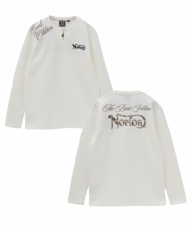 Norton  ケーブルキーネック長袖Tシャツ メンズ商品画像-2