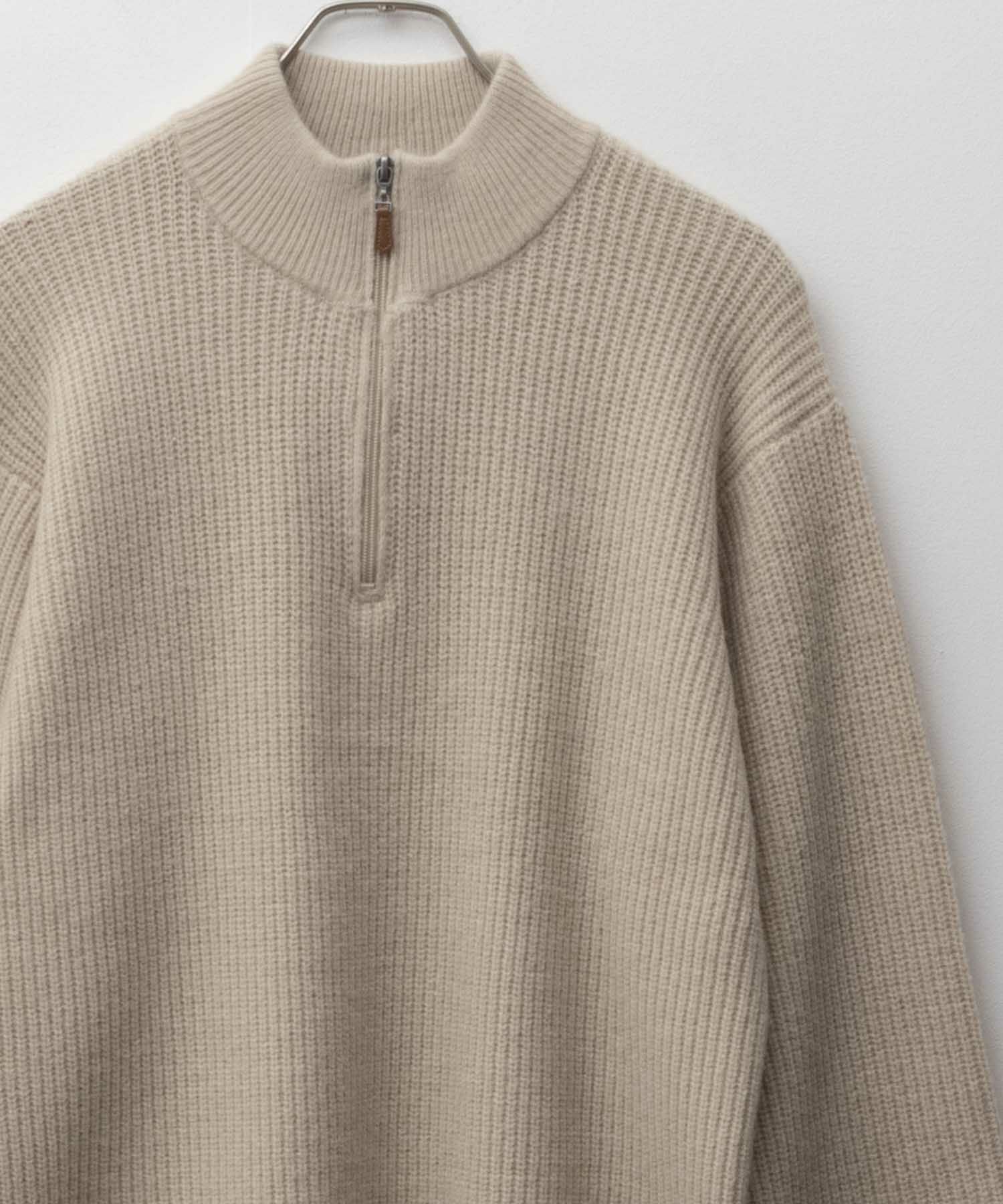 NAVY 快適ニットハーフZIP メンズ商品画像-2