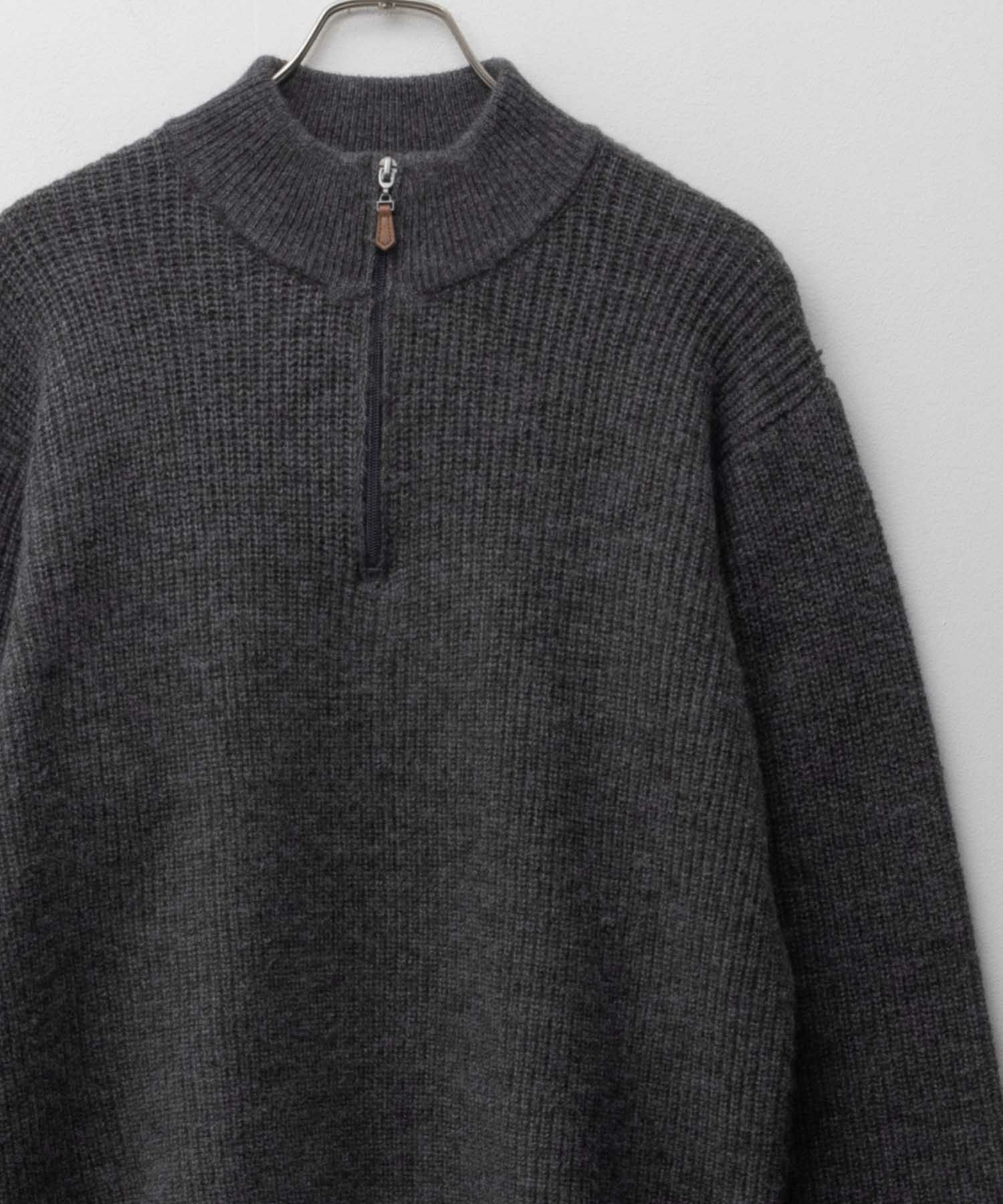 NAVY 快適ニットハーフZIP メンズ商品画像-3