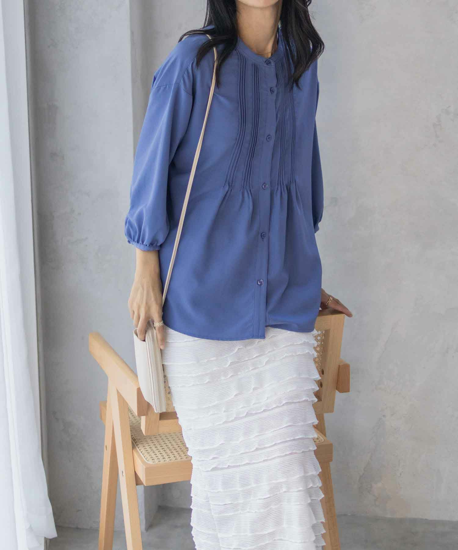 nAvy  ピンタック5分袖ブラウス レディース商品画像-5