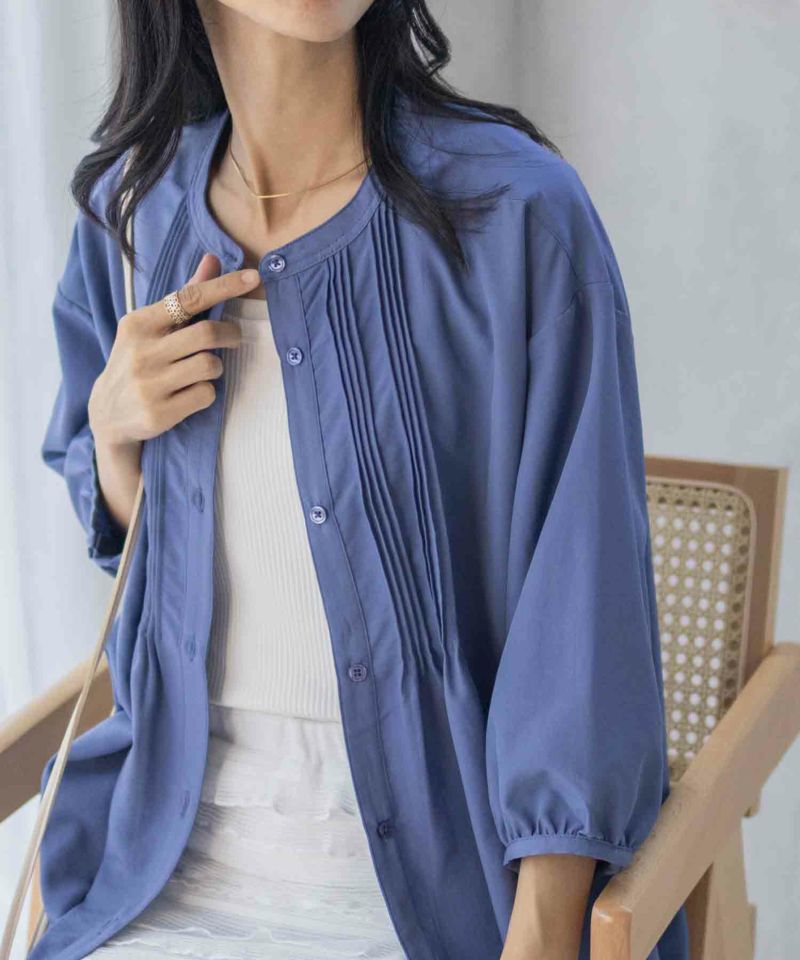 nAvy  ピンタック5分袖ブラウス レディース商品画像-6