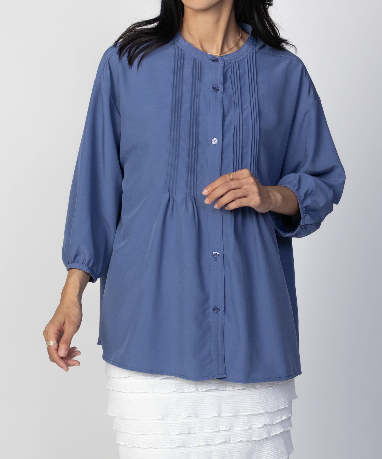 nAvy  ピンタック5分袖ブラウス レディース商品画像-9