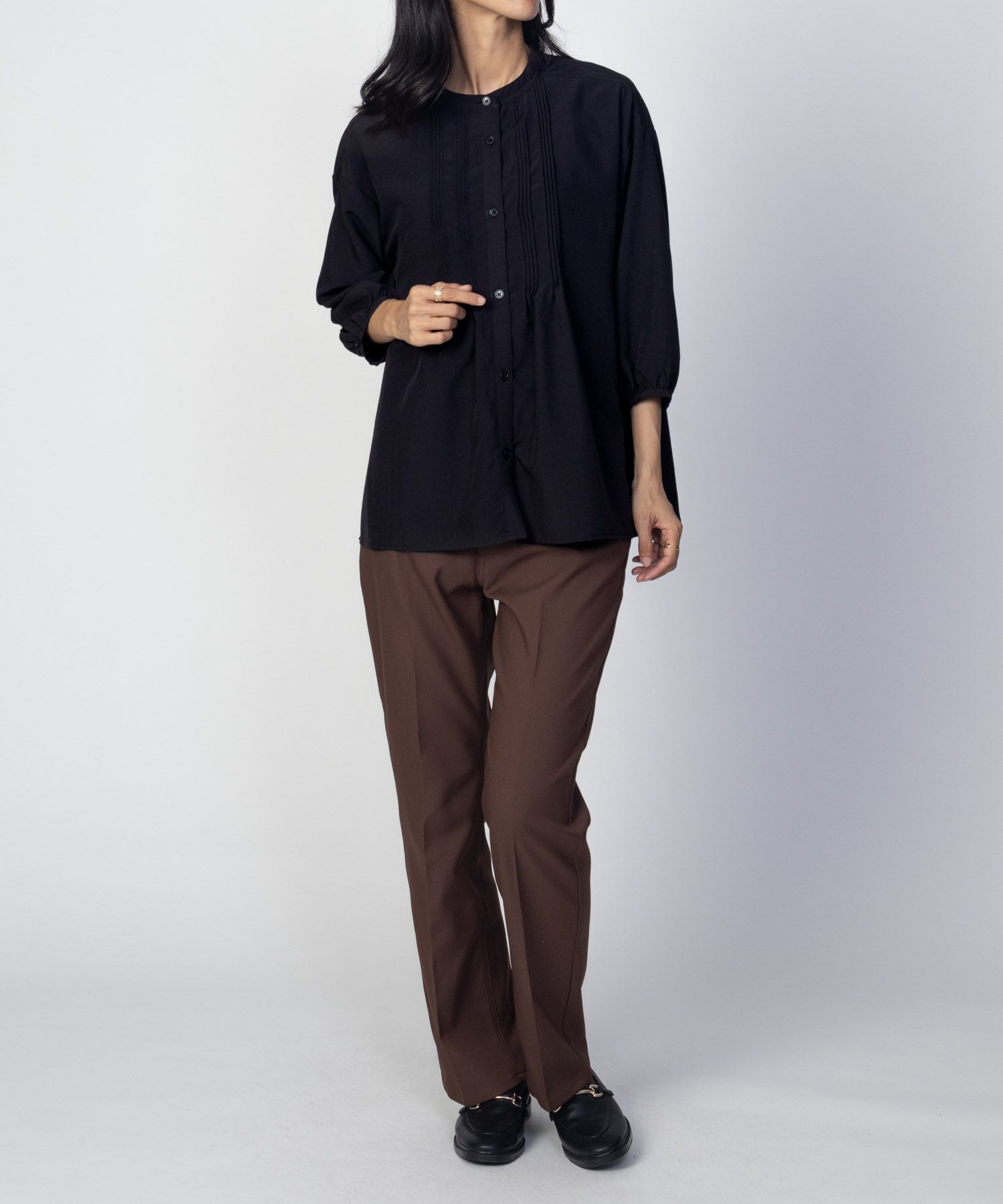 nAvy  ピンタック5分袖ブラウス レディース商品画像-11