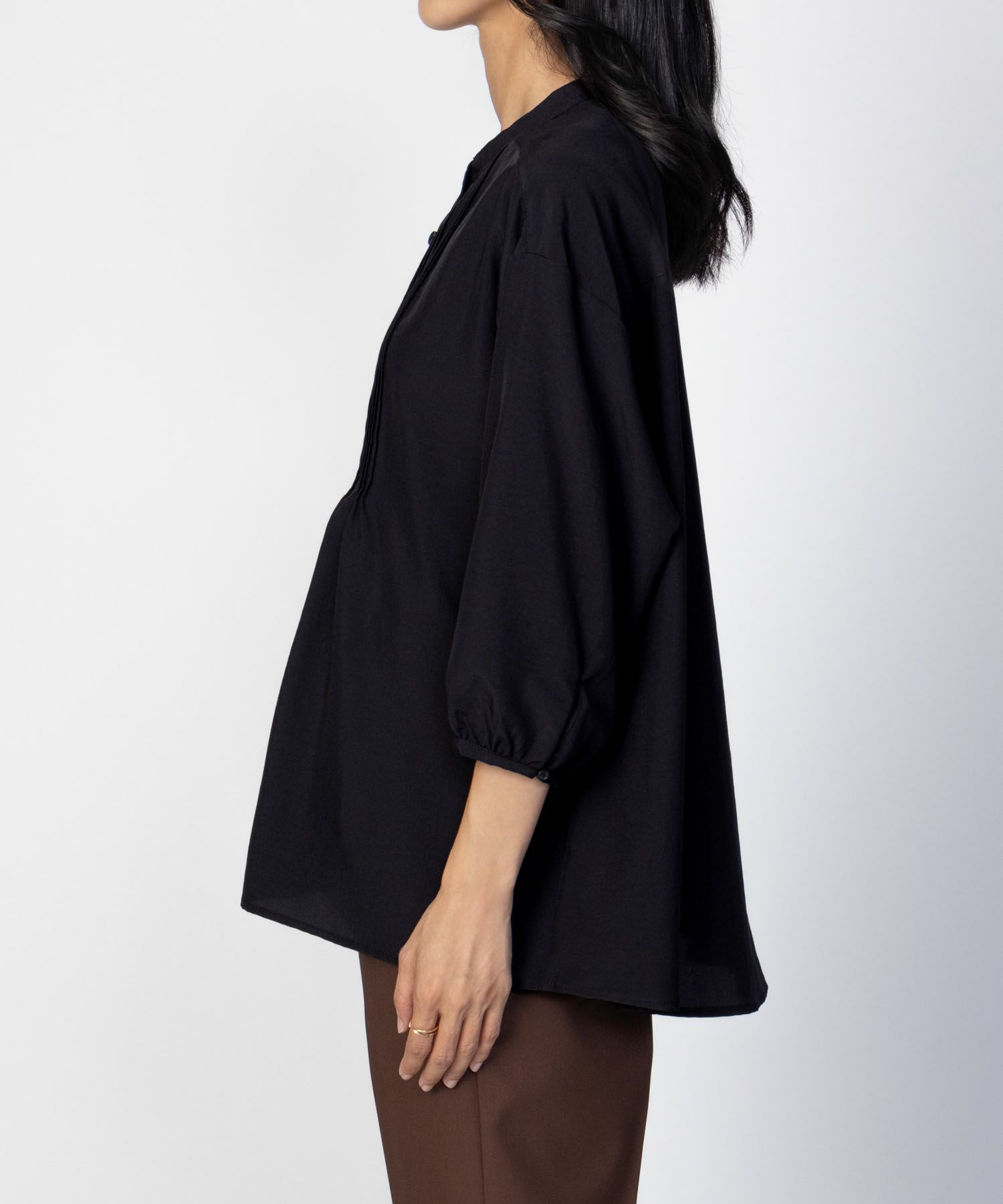 nAvy ピンタック5分袖ブラウス レディース