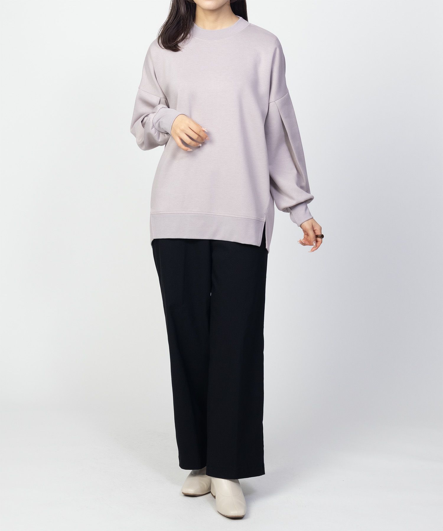 HusHusH  ポンチ素材 ルーズ袖タックプルオーバー レディース商品画像-11