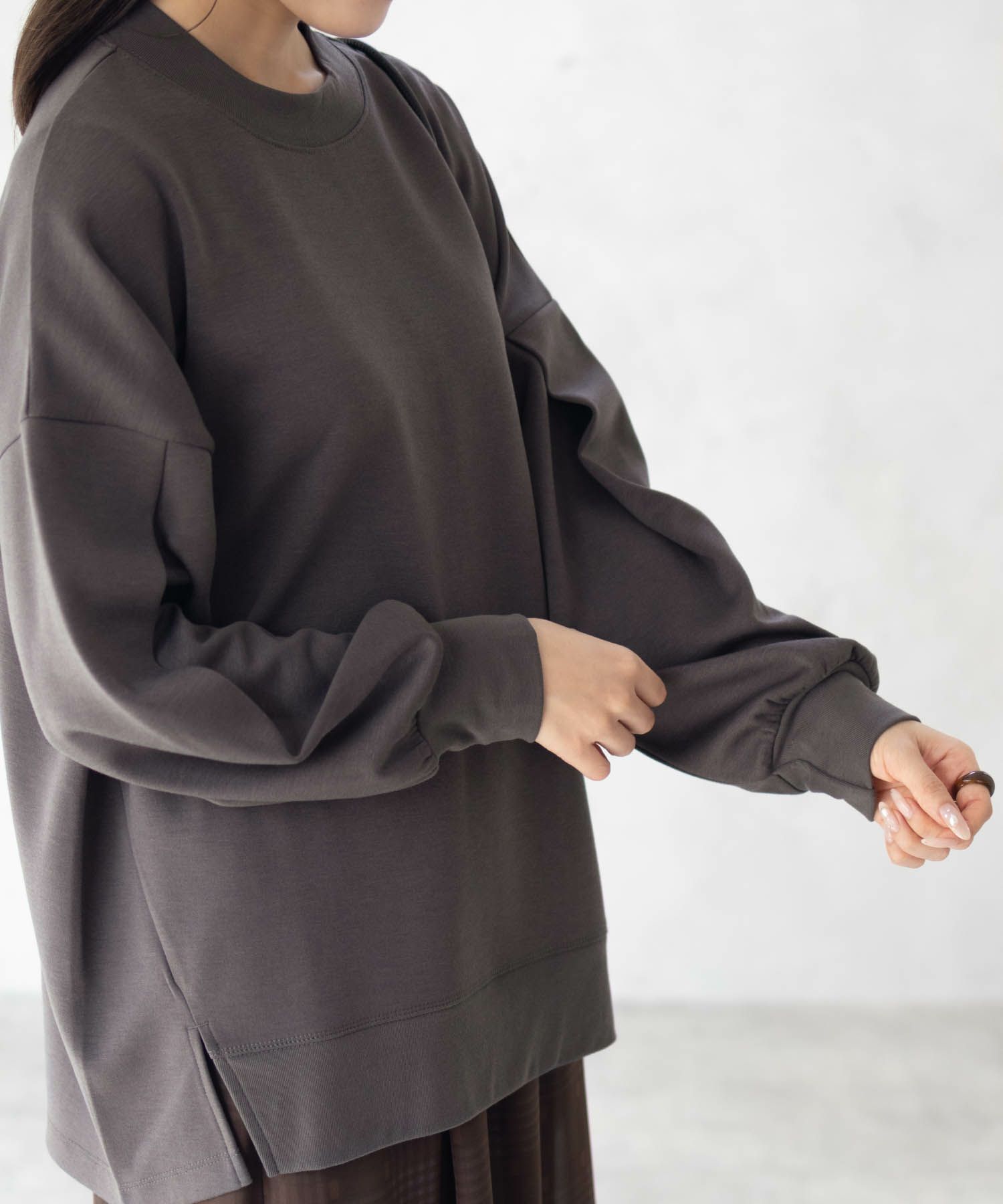 HusHusH  ポンチ素材 ルーズ袖タックプルオーバー レディース商品サムネイル-13