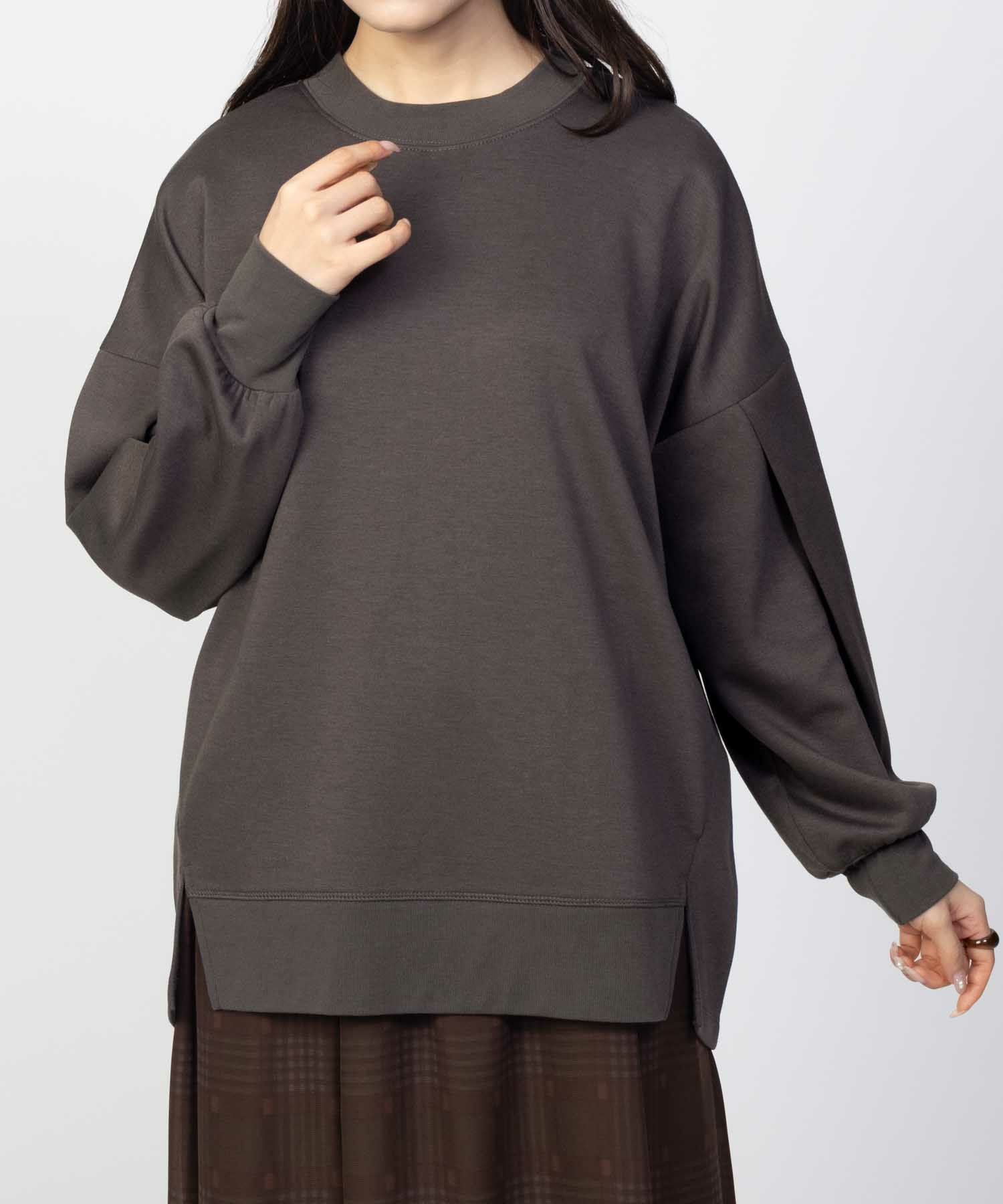 HusHusH  ポンチ素材 ルーズ袖タックプルオーバー レディース商品画像-15