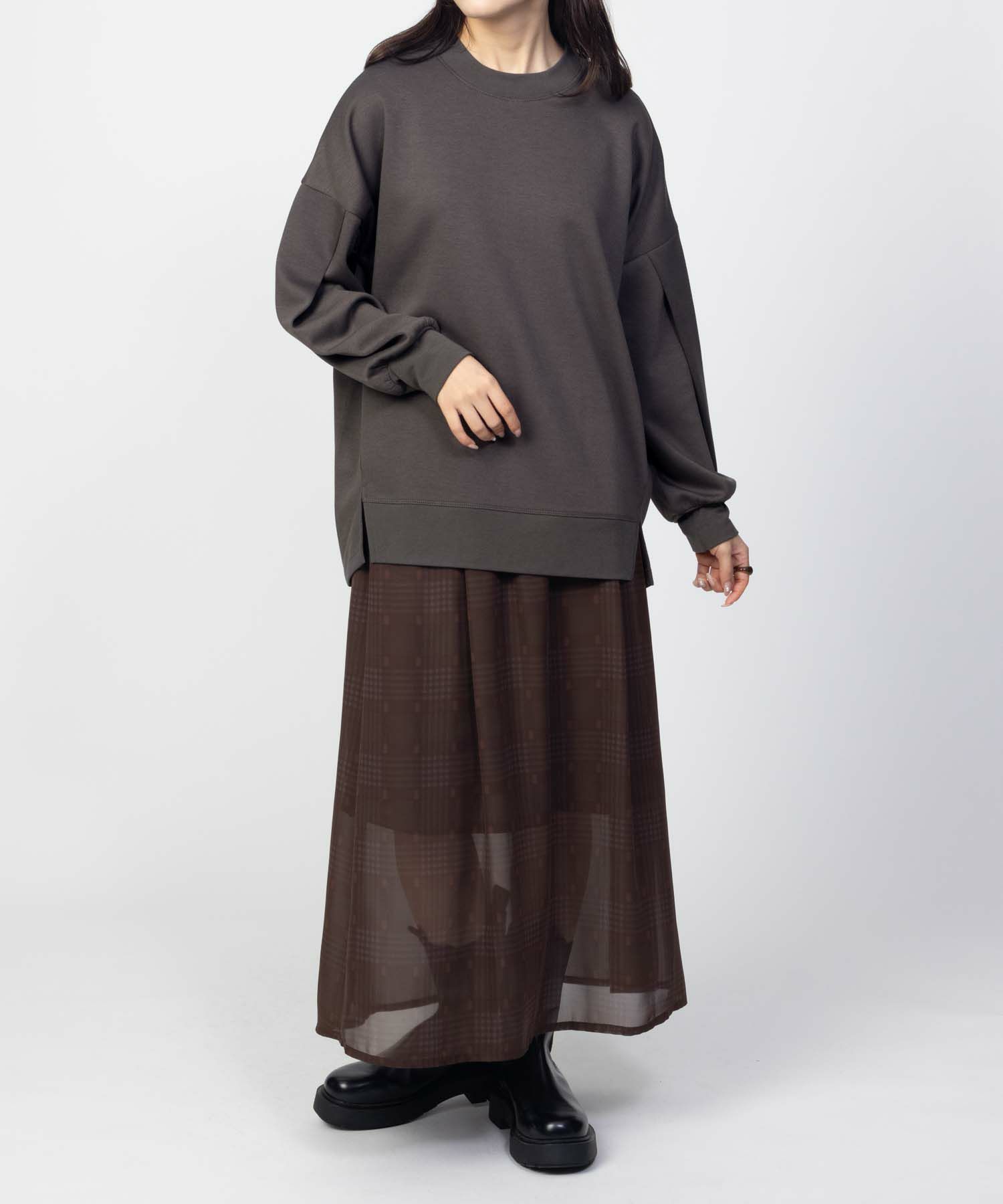 HusHusH  ポンチ素材 ルーズ袖タックプルオーバー レディース商品画像-16