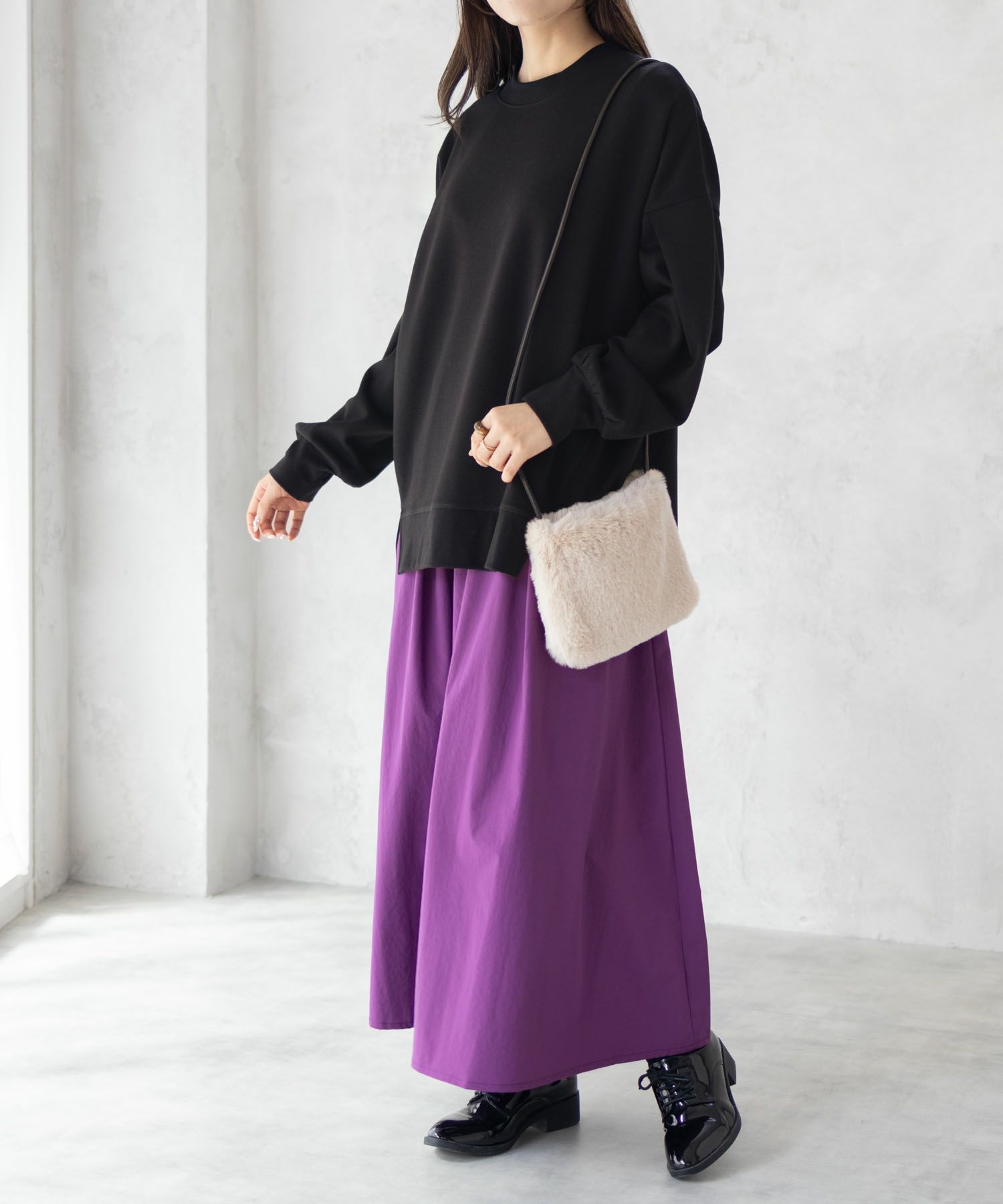 HusHusH  ポンチ素材 ルーズ袖タックプルオーバー レディース商品画像-18