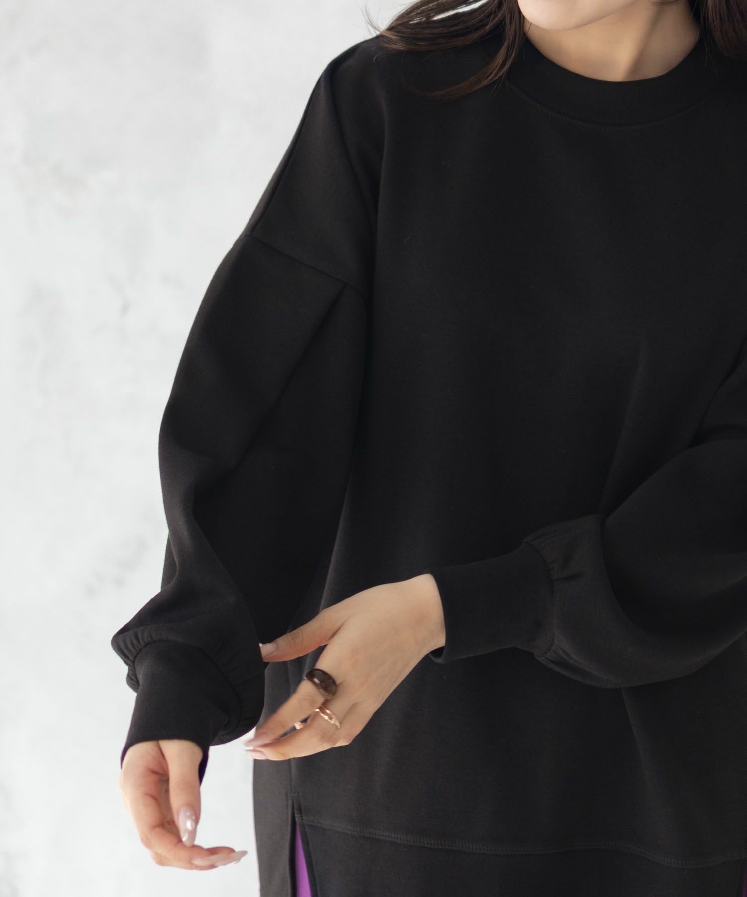 HusHusH  ポンチ素材 ルーズ袖タックプルオーバー レディース商品画像-19