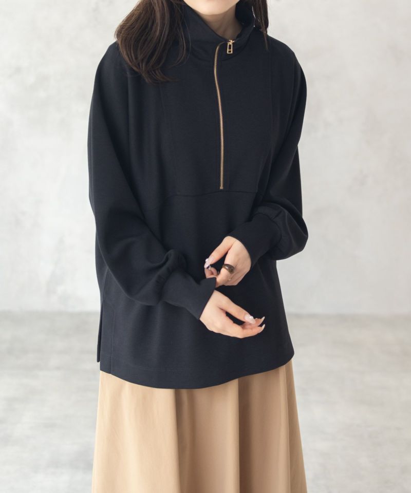 HusHusH ポンチ素材 デザインZIPプルオーバー レディース商品画像-3
